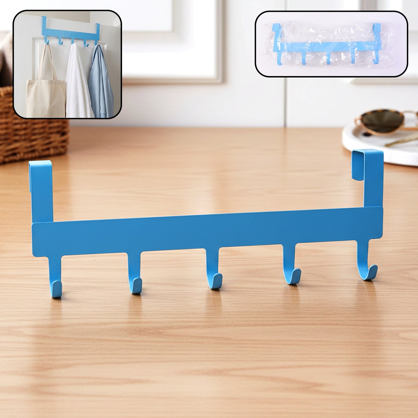 Wukusy Multi Metal 5 Hook Hanging Rack with sturdy hooks for organizing entryways or closets.