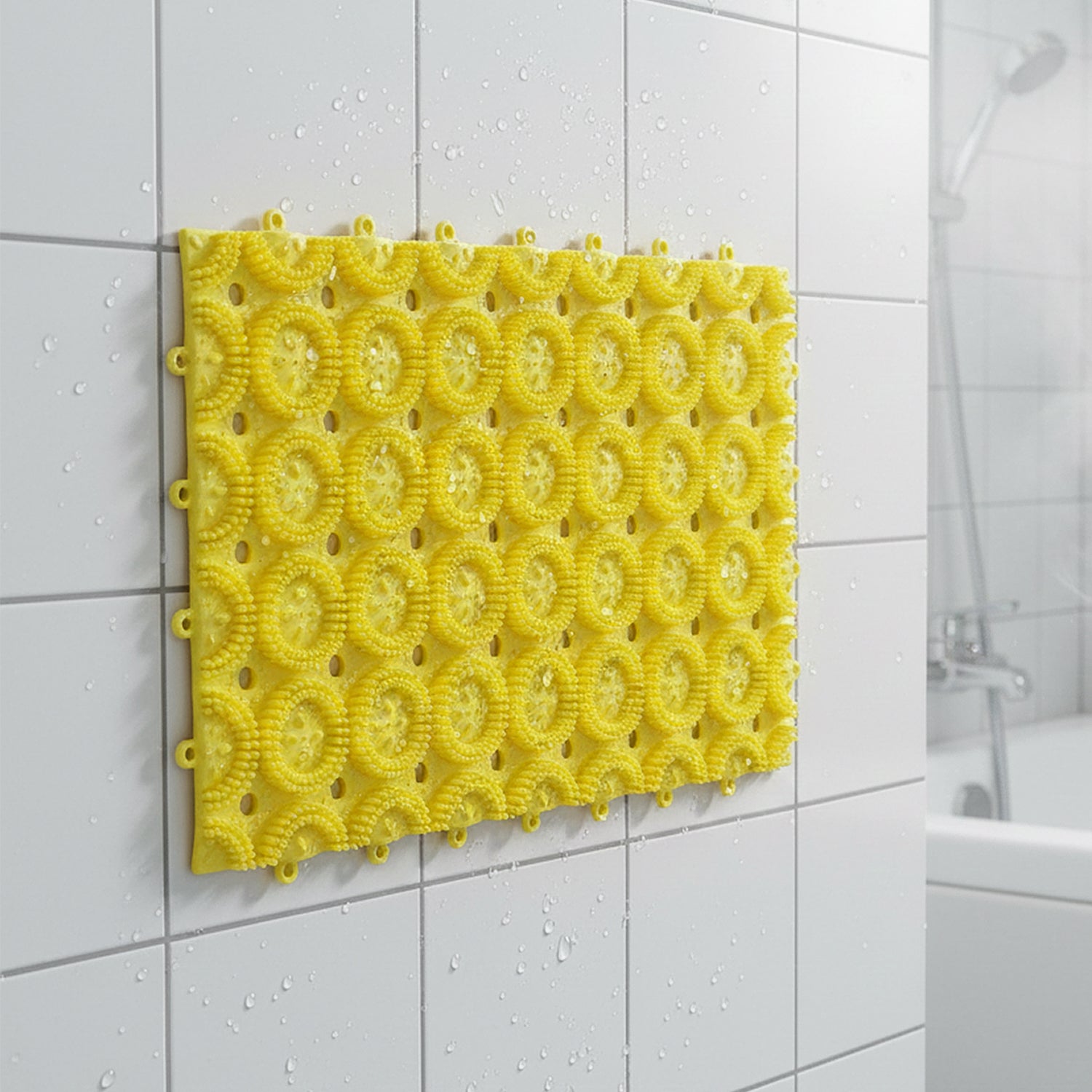 Wukusy multipurpose anti-slip bathroom massage mat with suction cups, 33x21 cm, featuring textured surface for safety and comfort.