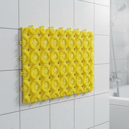 Wukusy multipurpose anti-slip bathroom massage mat with suction cups, 33x21 cm, featuring textured surface for safety and comfort.