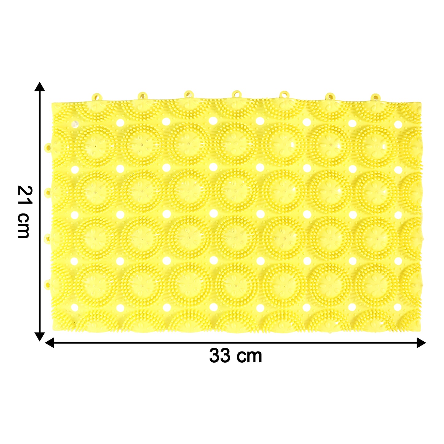 Wukusy multipurpose anti-slip bathroom massage mat with suction cups, 33x21 cm, offers safe, comfortable shower footing.
