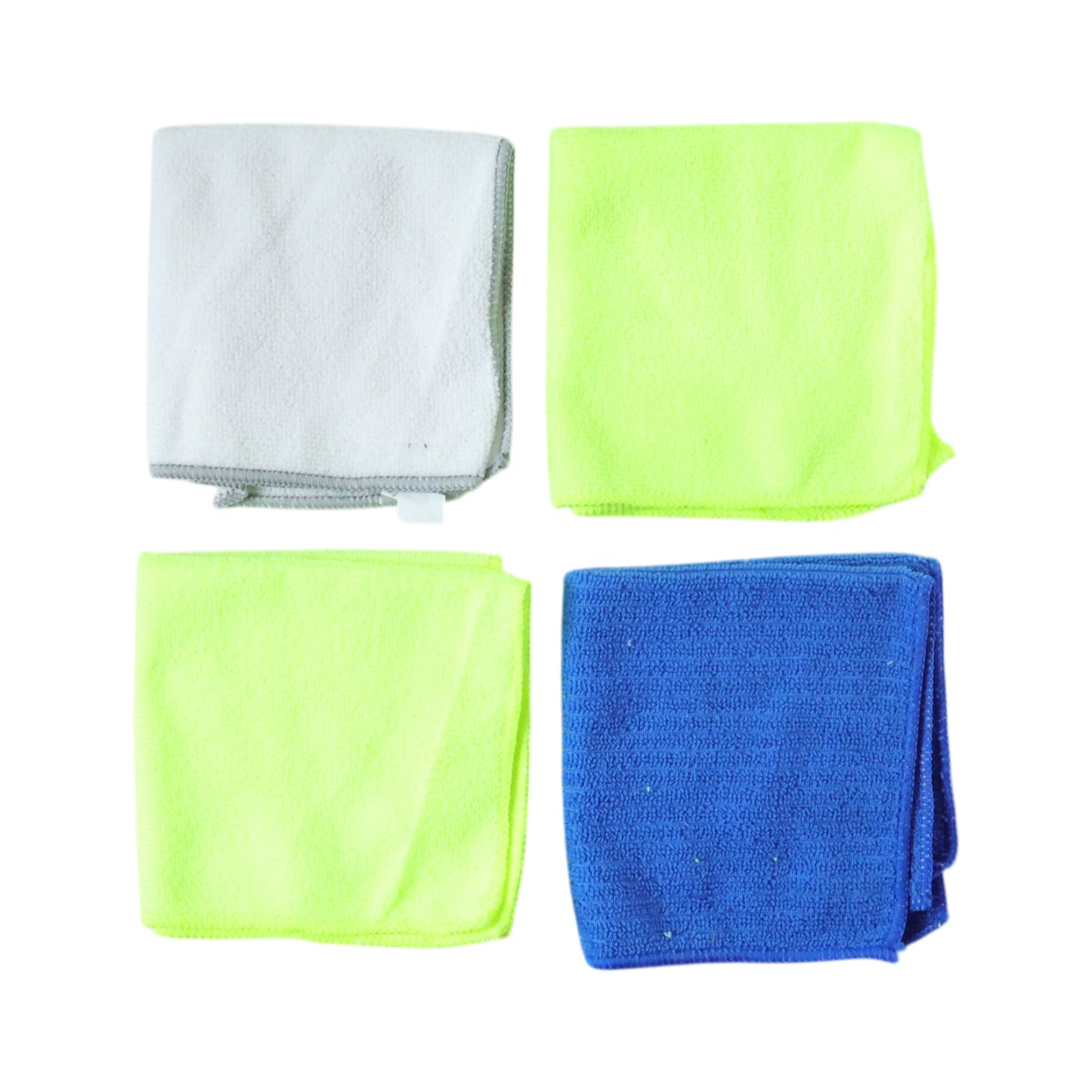 Wukusy microfiber dust cleaning cloths, 4-piece set, soft and absorbent for effective dust removal on various surfaces.