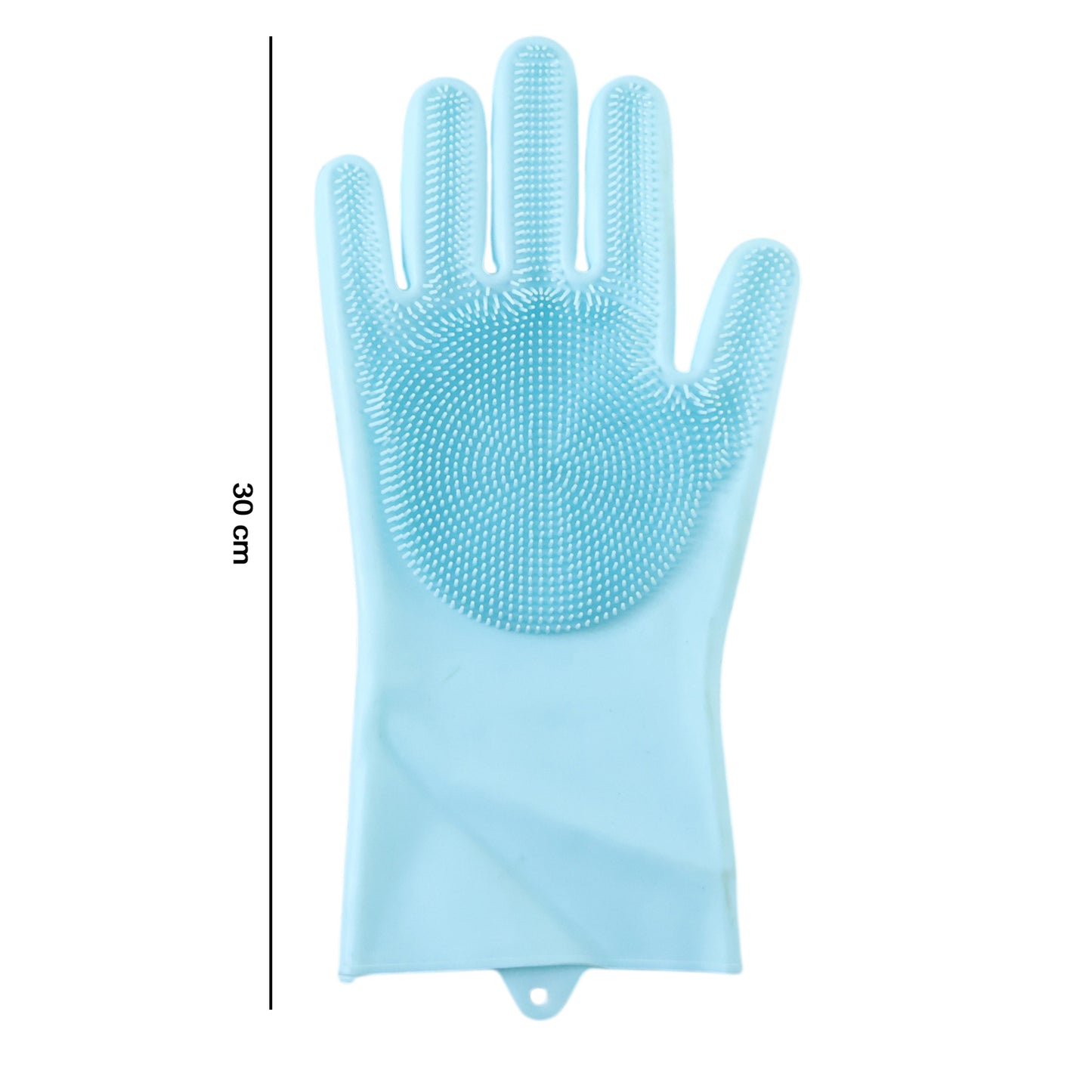 Wukusy silicone dishwashing glove with built-in scrubber brush for versatile kitchen cleaning and dishwashing.