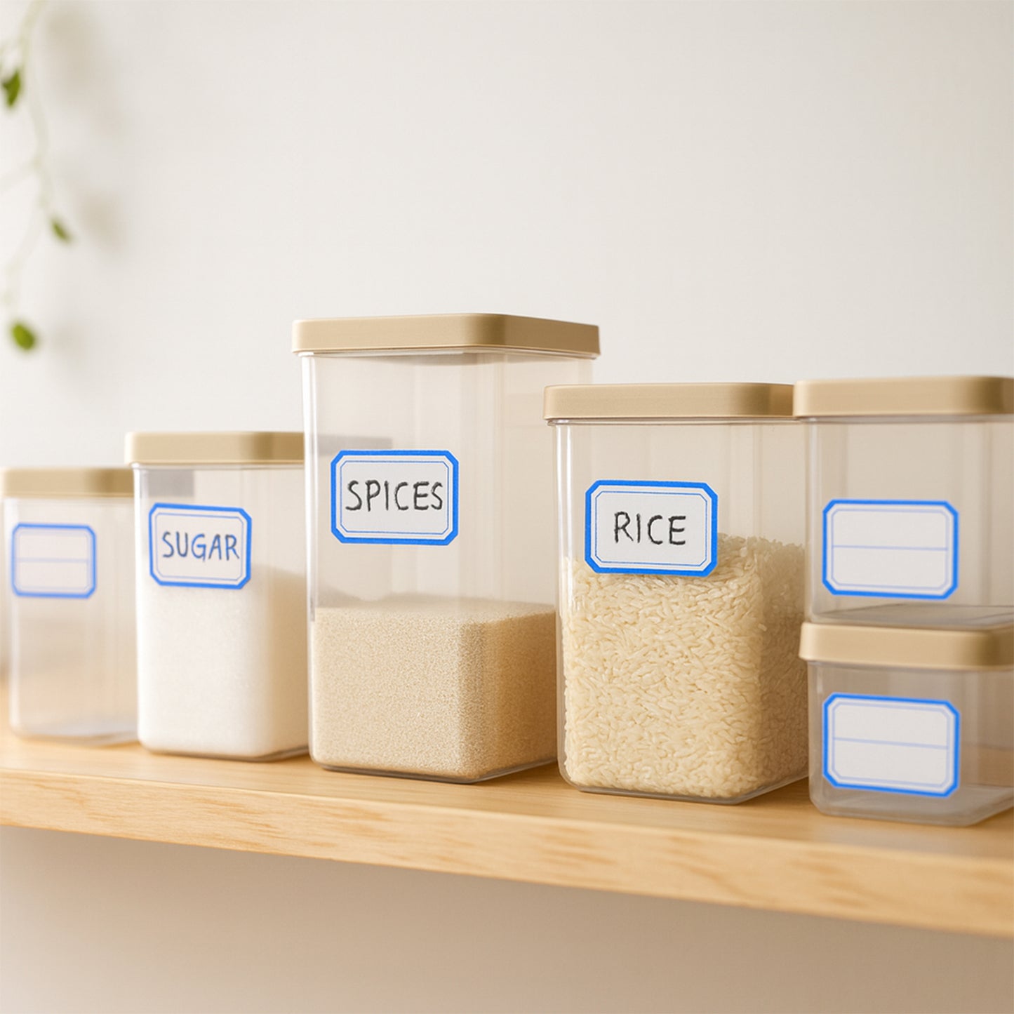 Wukusy multipurpose writable label stickers on five sheets, featuring customizable labels for organization and labeling needs.