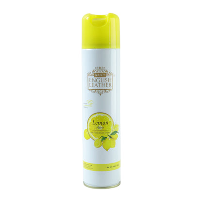Wukusy Next Premium English Leather Lemon air freshener spray bottle, 220 ml, with a sleek design and fresh citrus scent.