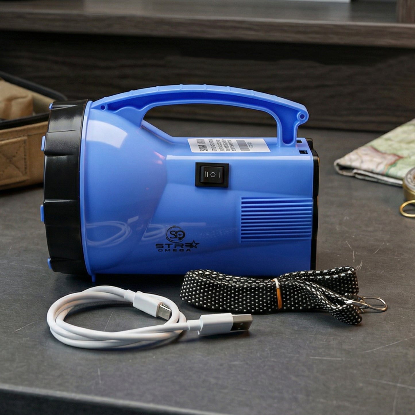 Wukusy Omega 35W rechargeable LED laser light with high-power beam, compact and durable for professional use