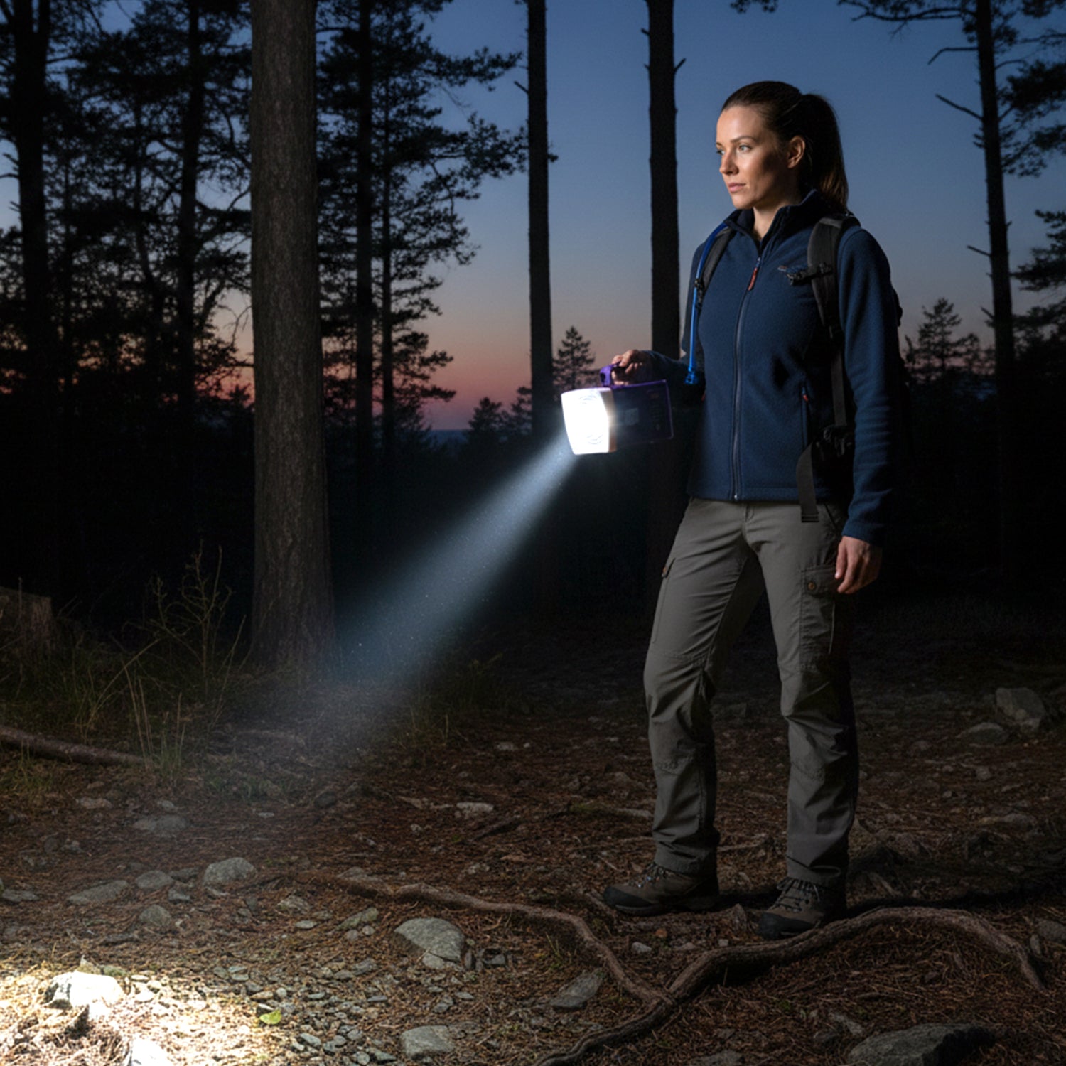 Wukusy Omega rechargeable LED laser torch light with 5200mAh battery, bright handheld flashlight with focused beam for outdoor use