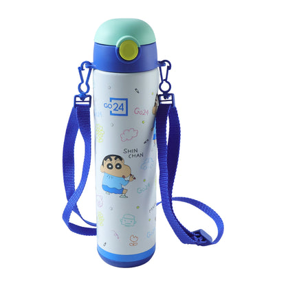 Wukusy Pexpo kids stainless steel water bottle, 500ml capacity, with a colorful design suitable for school use.