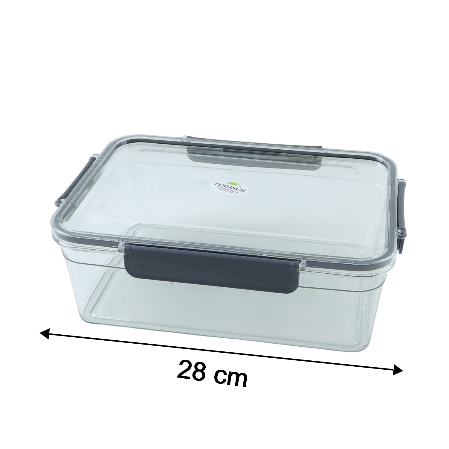Wukusy plastic airtight food storage container set with three sizes: 750ml, 1500ml, and 2800ml, for kitchen organization.