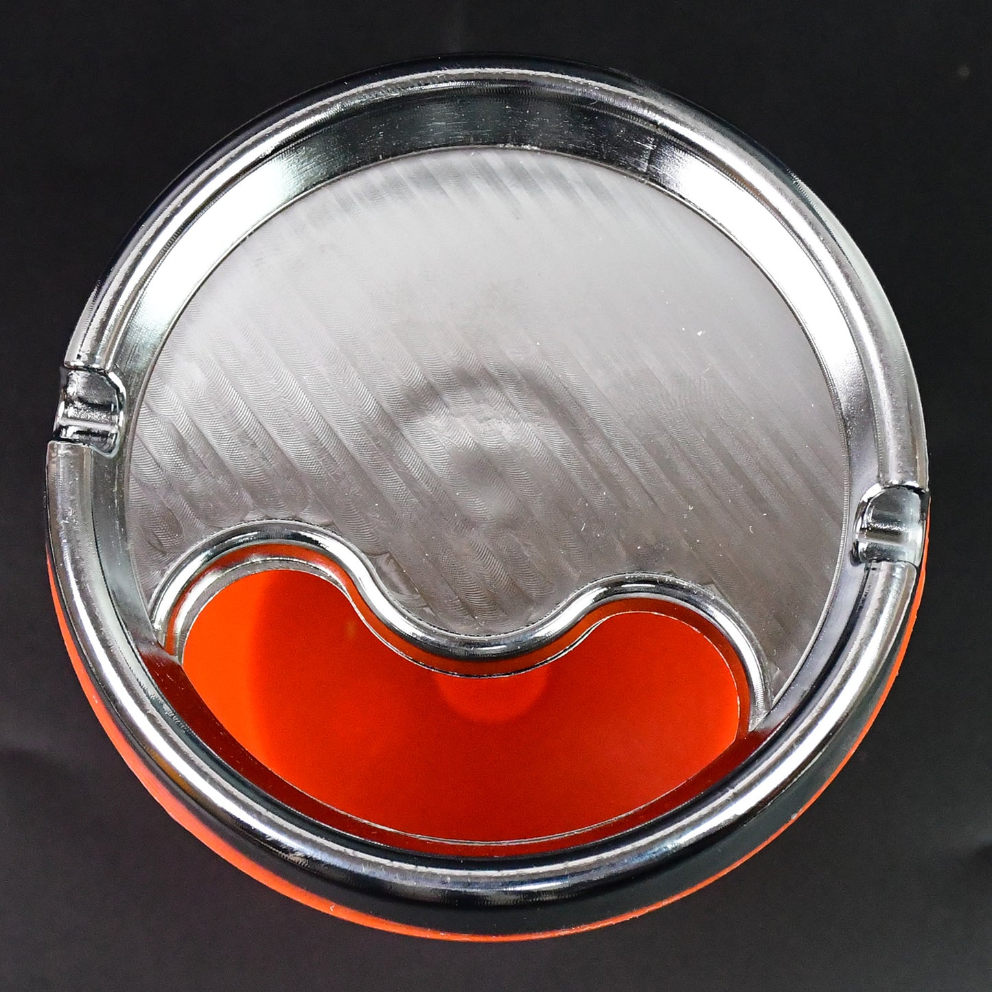 Wukusy plastic car ashtray holder cup with lid, compact and portable for vehicle use, shown in black.