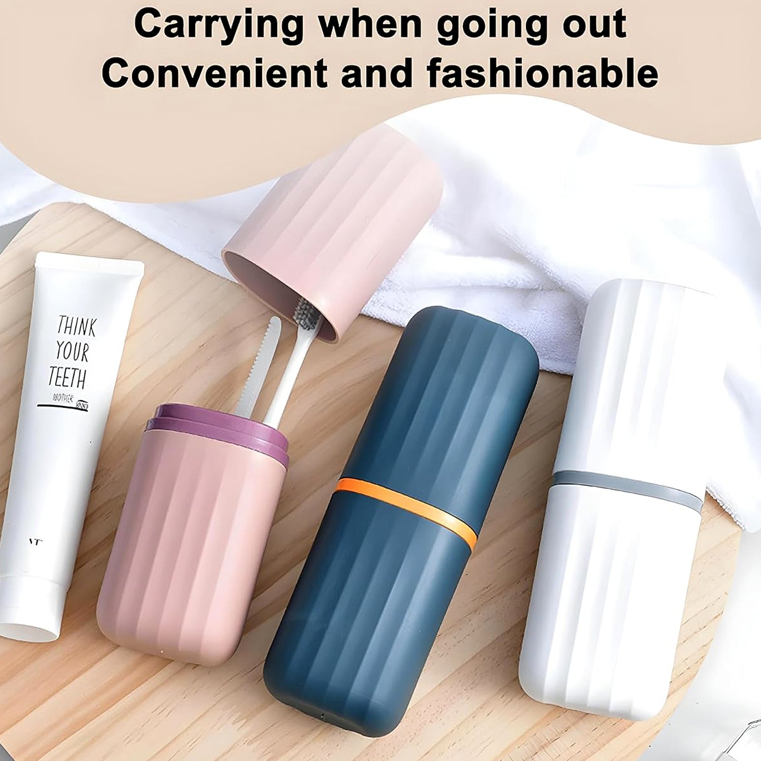 Wukusy plastic hygienic toothbrush travel cases, 2-pack, portable and protective for keeping toothbrushes clean during travel.