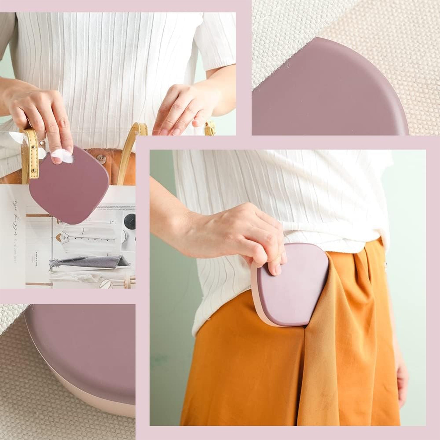 Plastic jewelry storage box with built-in mirror and multiple compartments by Wukusy, ideal for organizing necklaces, rings, and earrings.