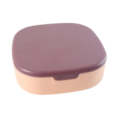 Wukusy plastic jewelry storage box with built-in mirror and multiple compartments for organizing rings, necklaces, and earrings.