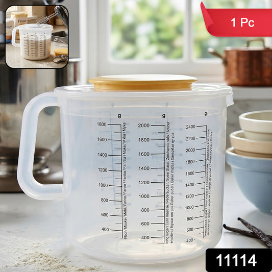 Wukusy plastic measurement storage box with lid, clear plastic container for organizing small items or ingredients