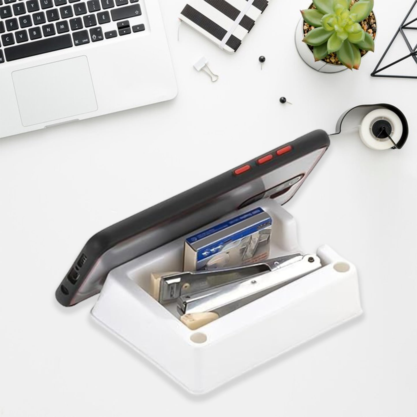 Set of four Wukusy plastic mobile phone stand holders, versatile and lightweight for hands-free viewing.