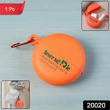 Wukusy plastic round multi-purpose empty storage box with keychain, compact and lightweight for organizing small items.