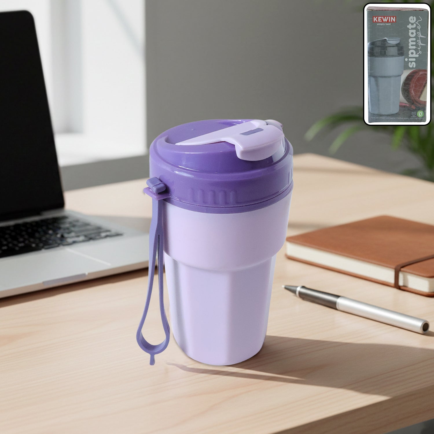 Wukusy plastic Sipmate-style sipper bottle, 500ml capacity, showing a clear, lightweight water bottle with a screw-on lid.