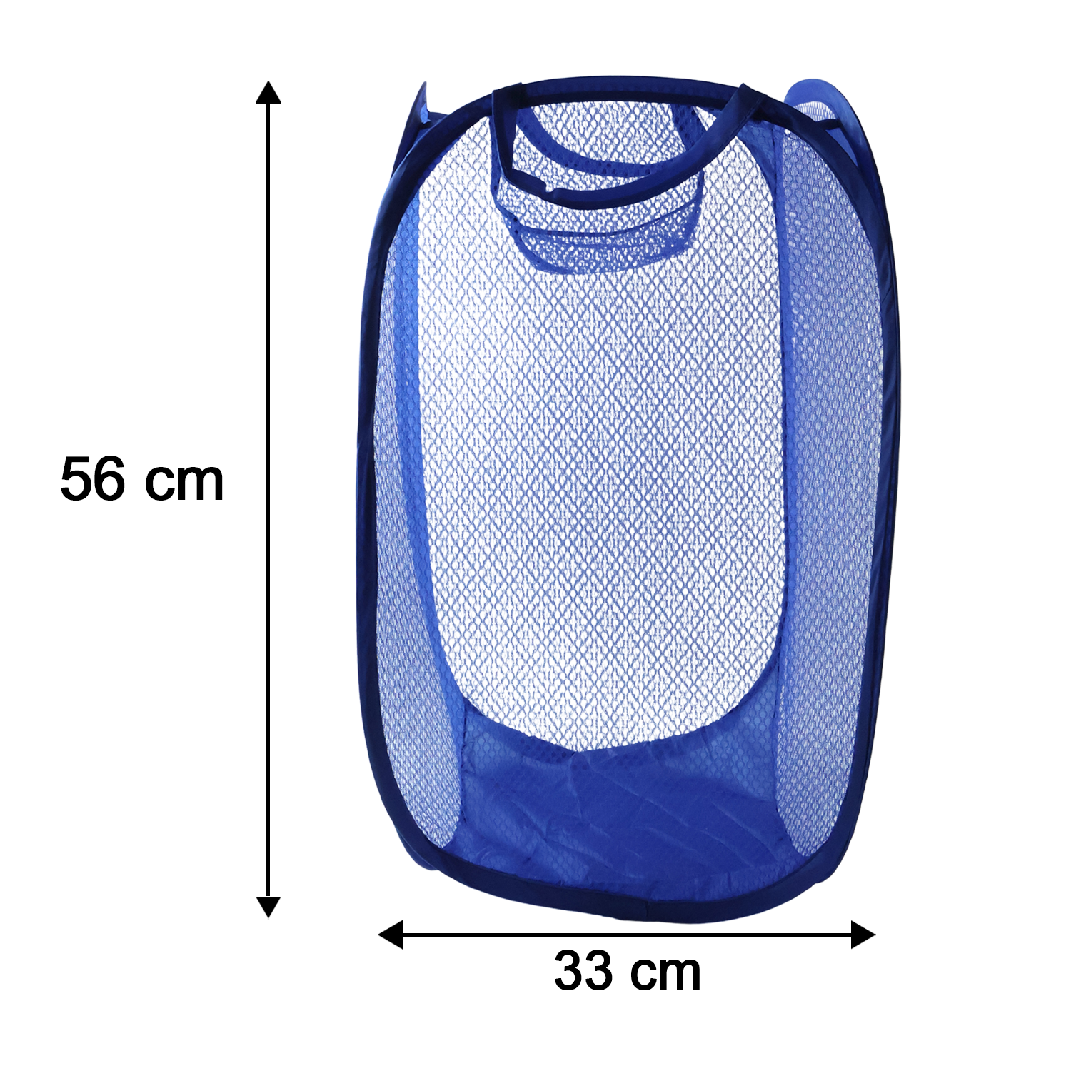 Wukusy pop-up mesh laundry basket, lightweight clothes hamper, 34x34x58cm, collapsible design for easy storage and transport.