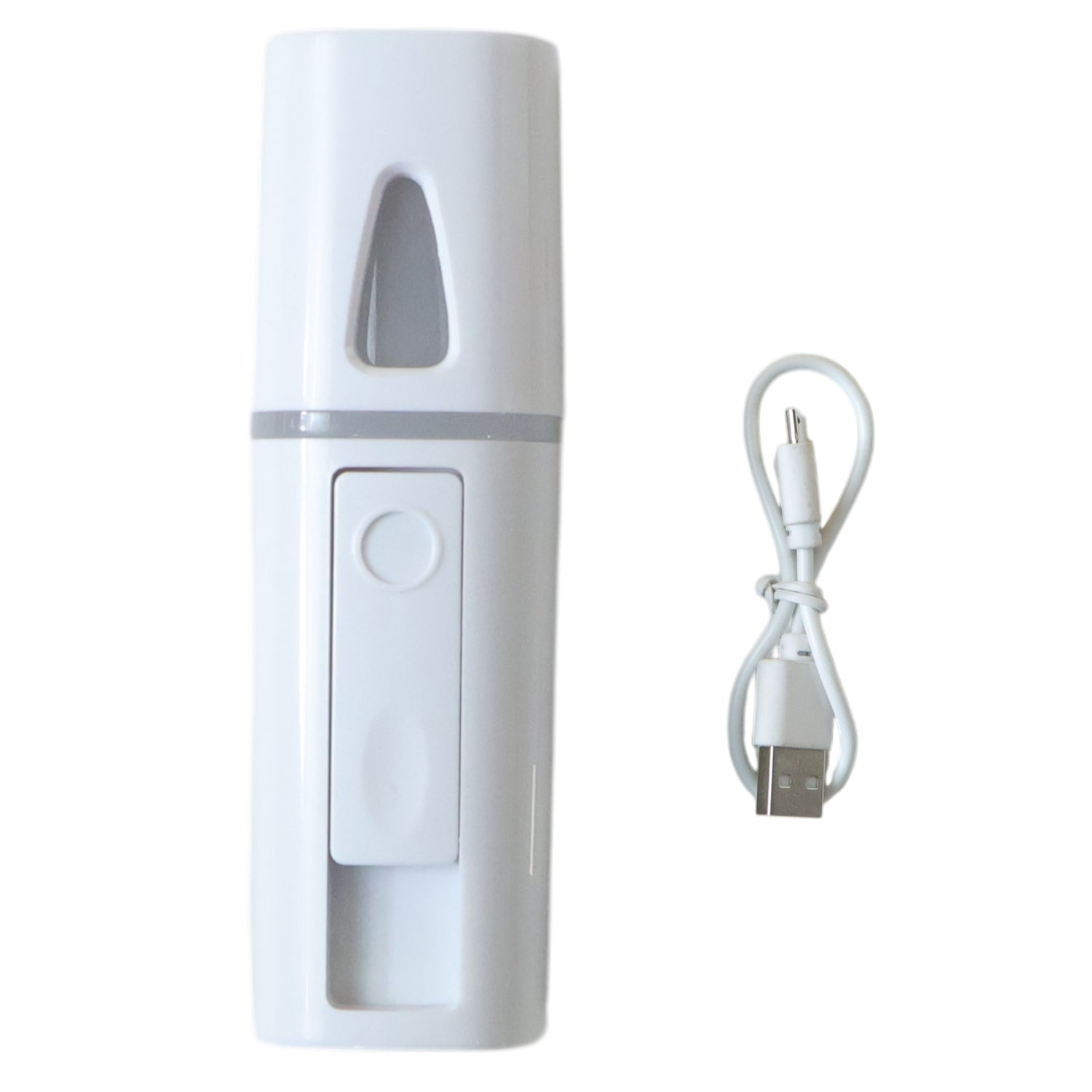 Wukusy portable humidifier nano mist sprayer showing a compact device emitting fine mist for indoor humidification.