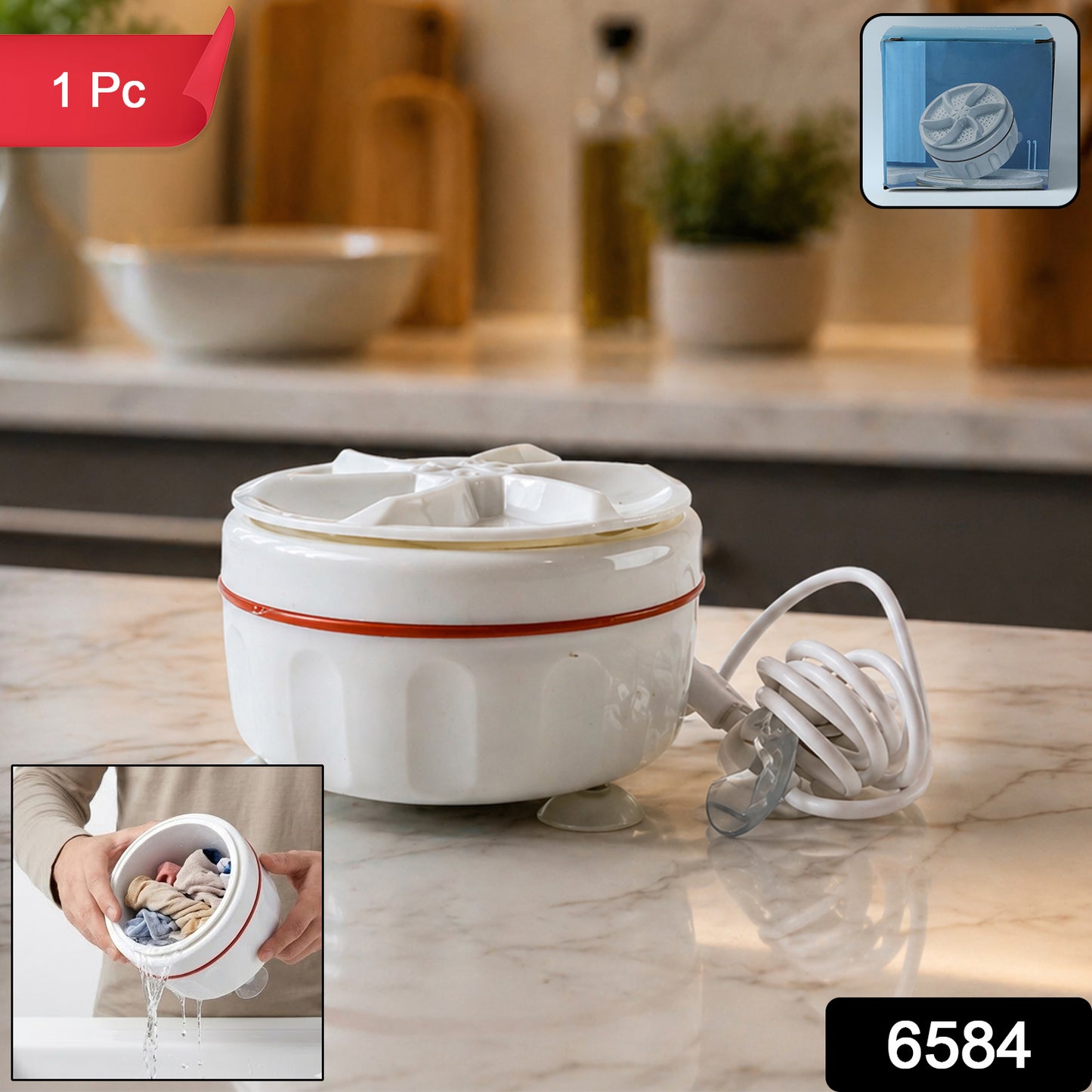Compact Wukusy portable mini electric washing machine with drum and control panel, ideal for small laundry loads.