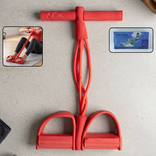 Wukusy portable pull rope resistance exerciser with foot pedal support for strength training and fitness workouts.