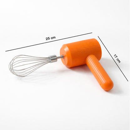 Wukusy portable USB rechargeable electric handheld whisk mixer with two beaters, compact and lightweight for kitchen mixing tasks.