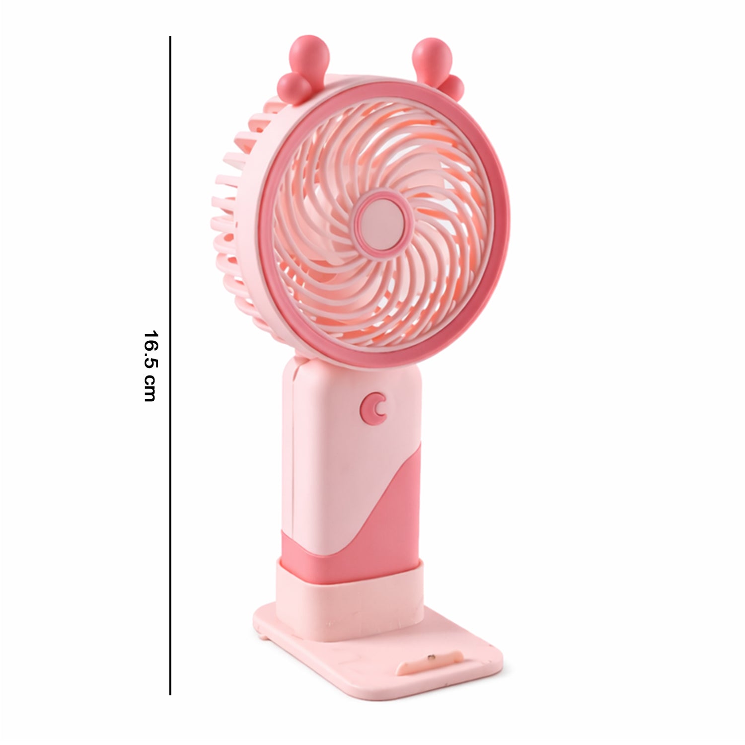 Wukusy portable USB rechargeable mini fan with LED light, compact handheld design, ideal for personal cooling and lighting.