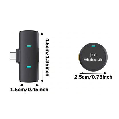 Wukusy portable wireless lavalier microphone dual clip-on mic set with compact design for clear audio recording.