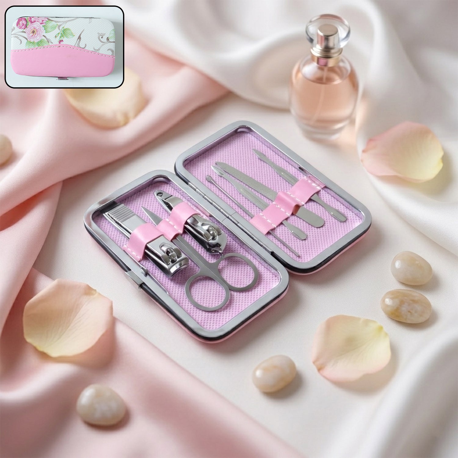 Wukusy Premium 7-in-1 Manicure Pedicure Nail Care Kit with various tools for nail grooming and care.