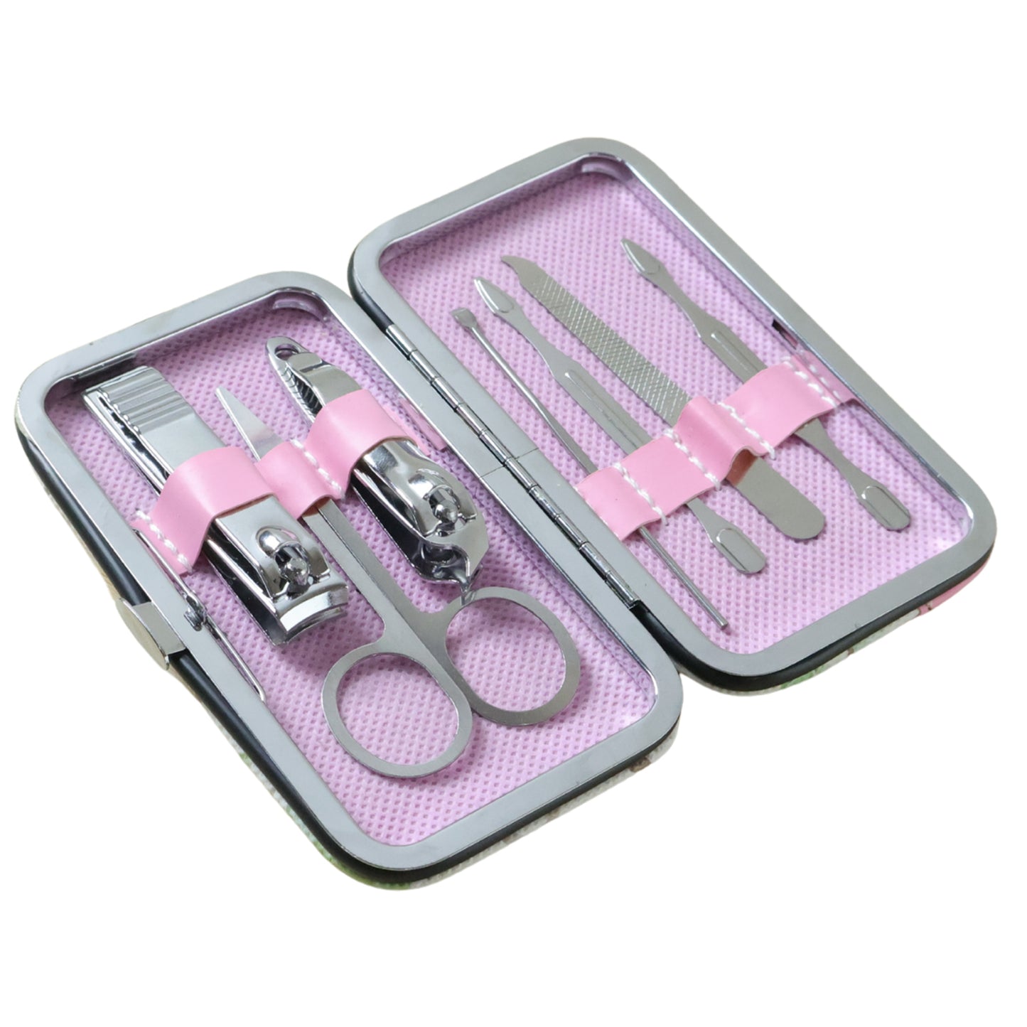 Wukusy Premium 7-in-1 Manicure Pedicure Nail Care Kit with assorted tools for nail grooming and nail art.