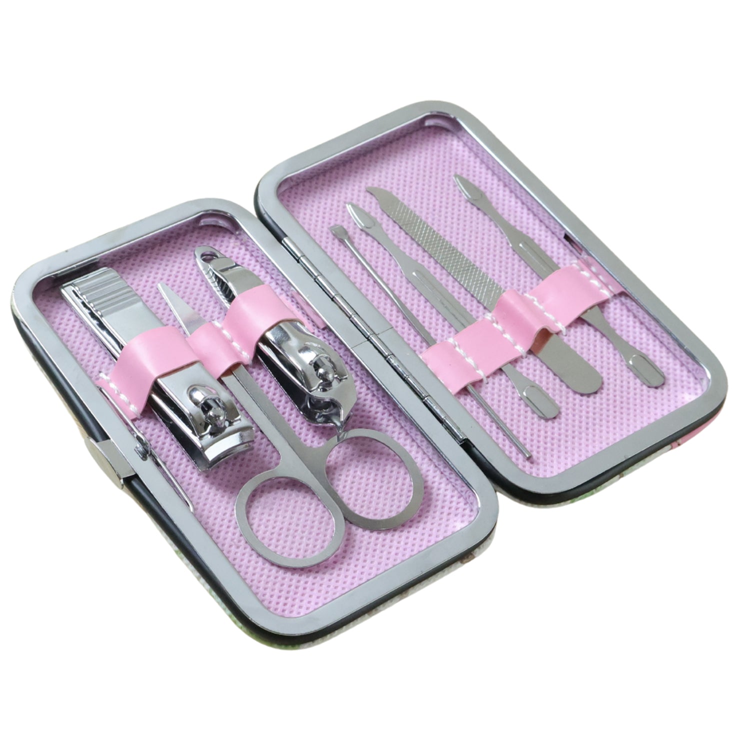 Wukusy Premium 7-in-1 Manicure Pedicure Nail Care Kit with assorted tools for nail grooming and nail art.
