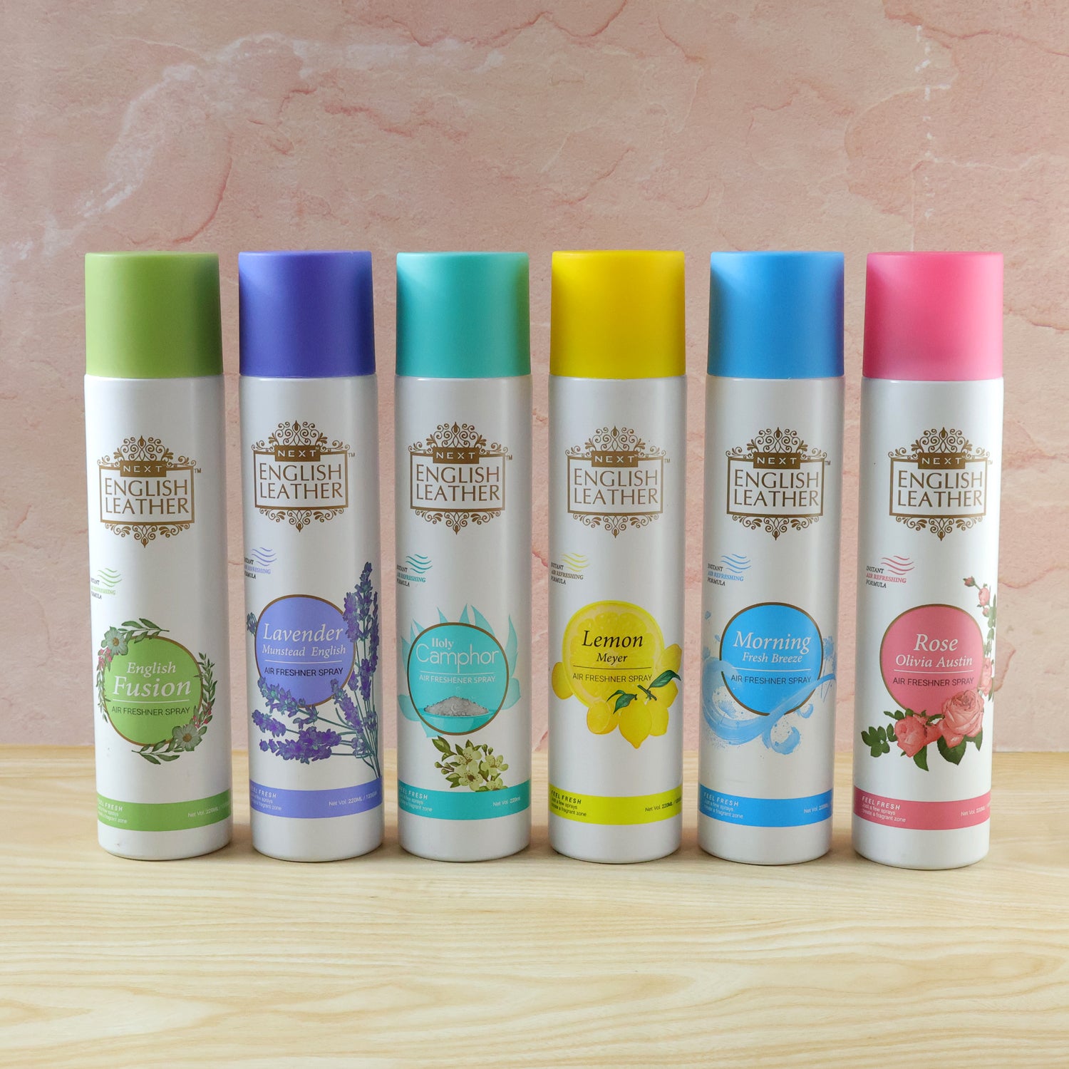 Wukusy Premium Air Freshener Spray Mix Fragrance in 220ml bottle, showcasing the sleek design and label of the product.