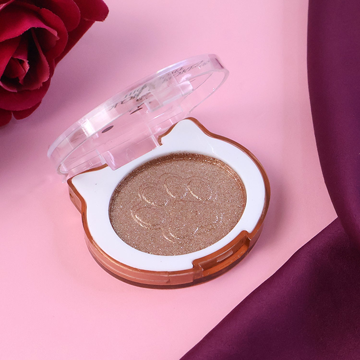Wukusy Premium Color Strokes Shimmer Highlighter in a compact, vibrant palette with shimmering shades for highlighting and glow effects.
