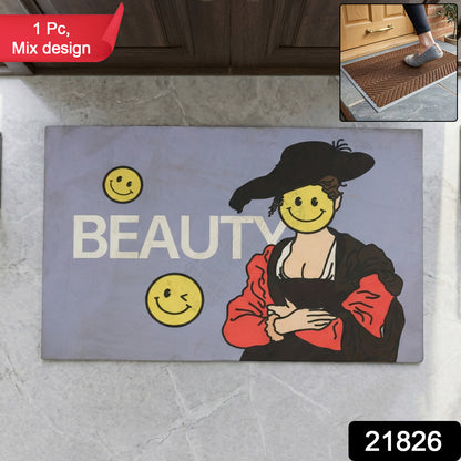 Wukusy premium designer anti-slip door mat with mixed pattern, made of durable material for safe, stylish entryway use.