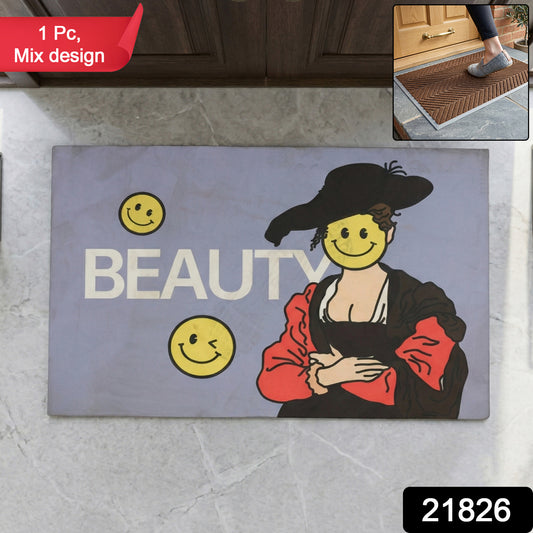 Wukusy premium designer anti-slip door mat with mixed pattern, made of durable material for safe, stylish entryway use.