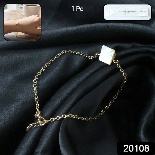 Elegant adjustable chain bracelet by Wukusy with mixed design, showcasing detailed metal links on a neutral background.