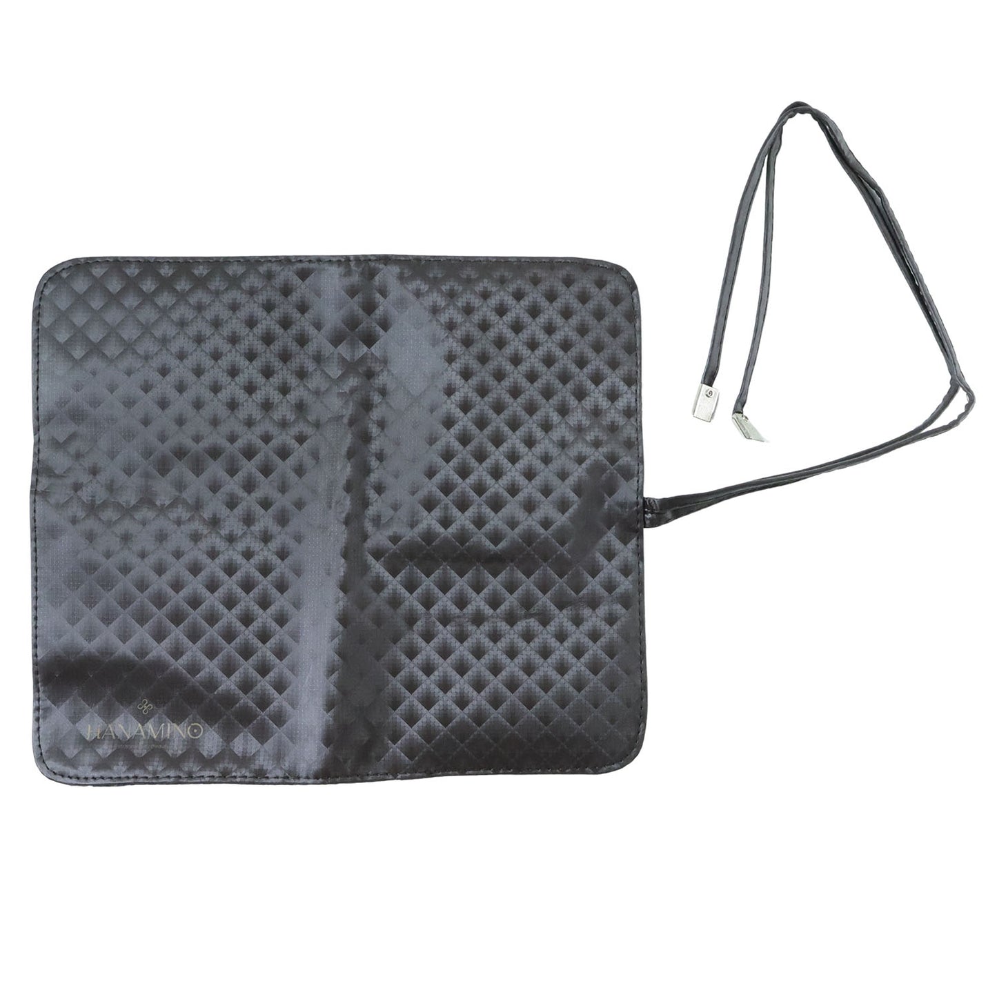 Wukusy premium foldable makeup brush organizer bag showing multiple brush slots and compact design for travel and storage.