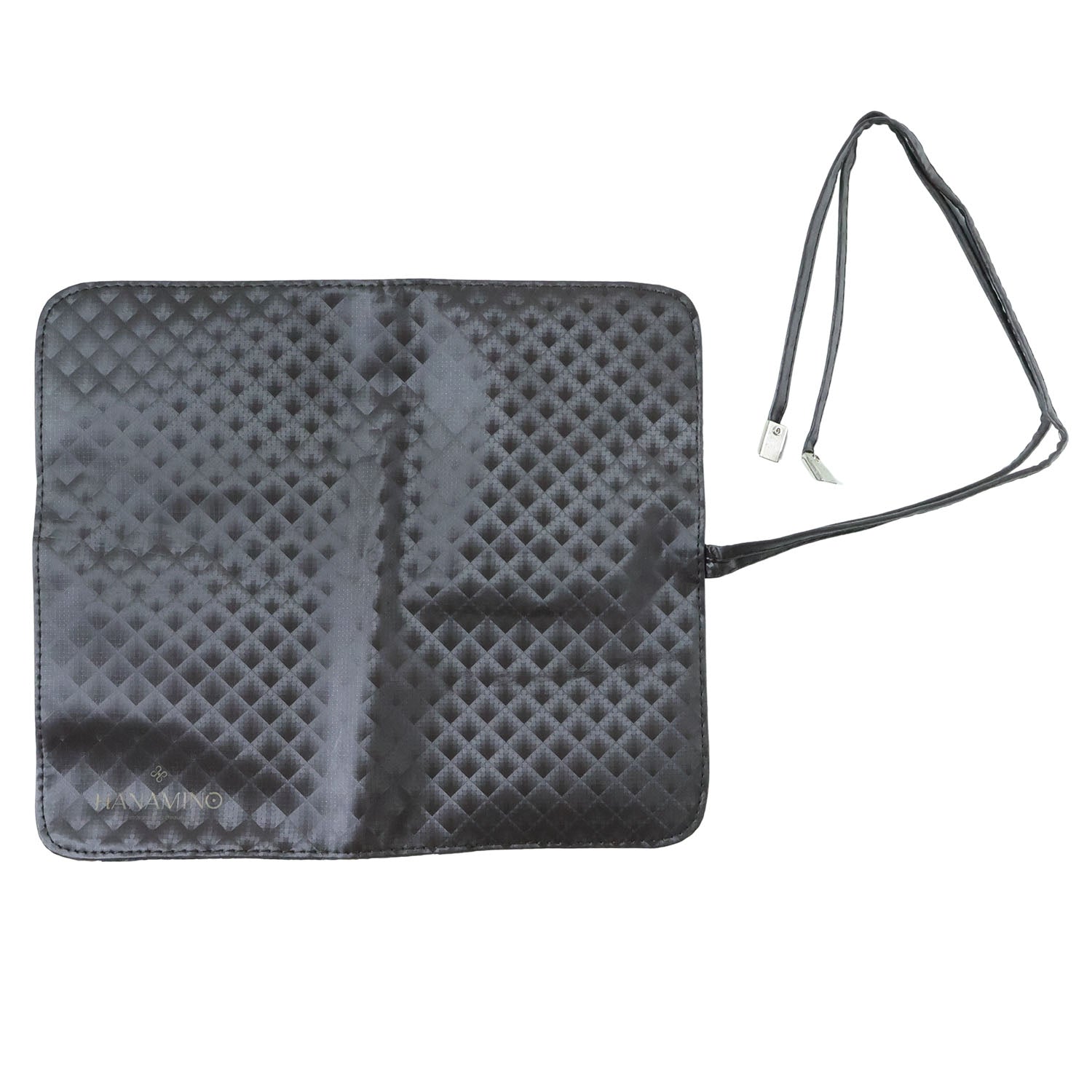 Wukusy premium foldable makeup brush organizer bag showing multiple brush slots and compact design for travel and storage.