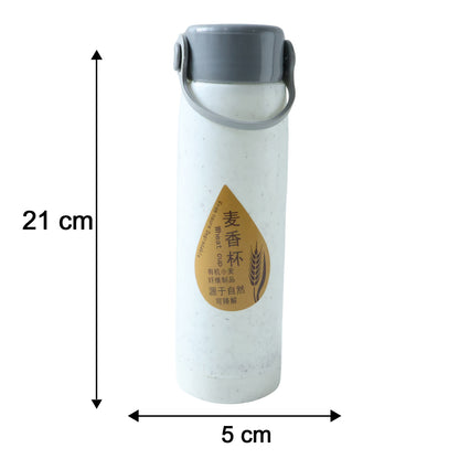 Wukusy premium glass water bottle with mobile phone holder, 380 ml, clear design with secure holder and leak-proof lid