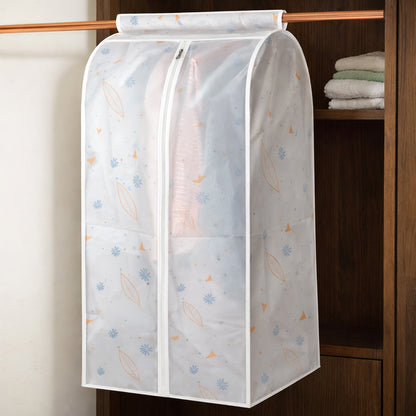Wukusy premium hanging clothes storage cover bag, 120 cm, clear protective garment cover for wardrobe organization.
