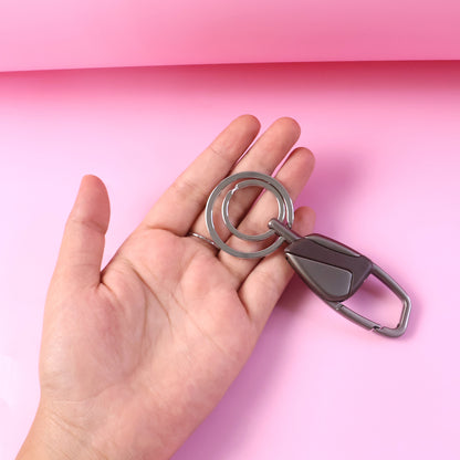 Wukusy premium heavy-duty metal key holder with locking carabiner clip, durable and secure for organizing keys.