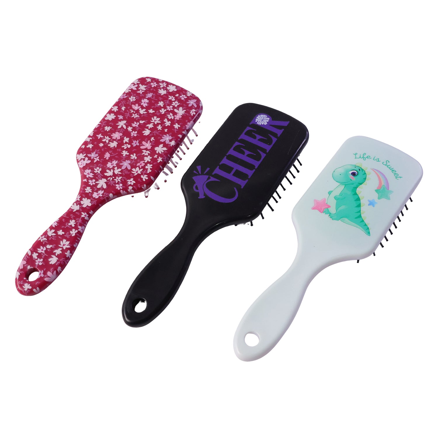Colorful Wukusy kids hair brush with fun, vibrant designs, perfect for gentle detangling and styling for children.
