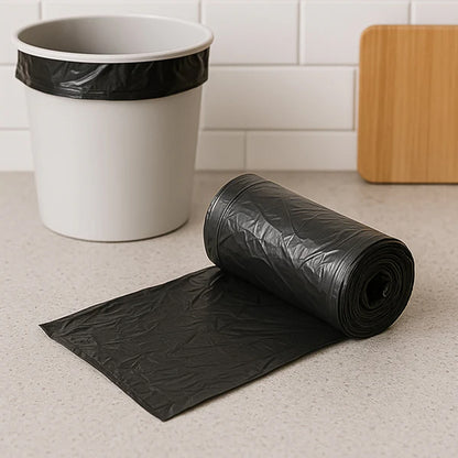 Wukusy premium leak-proof dustbin garbage bags roll with 50 large 45x50 cm bags, durable and suitable for kitchen or outdoor trash.
