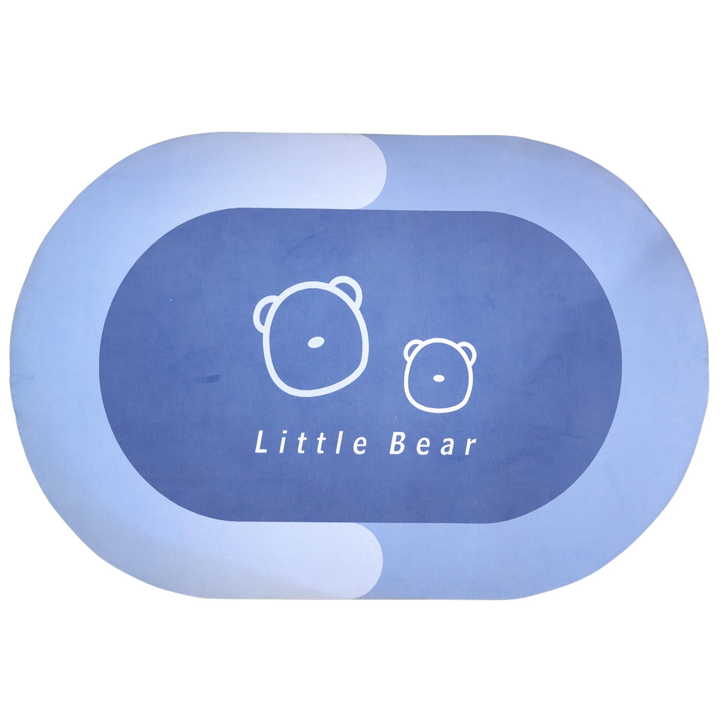 Wukusy Premium Little Bear printed soft non-slip bath mat in 118x79 cm with colorful bear design for bathroom safety and comfort.