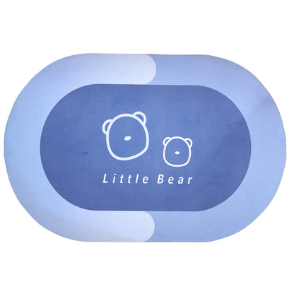 Wukusy Premium Little Bear printed soft non-slip bath mat in 118x79 cm with colorful bear design for bathroom safety and comfort.