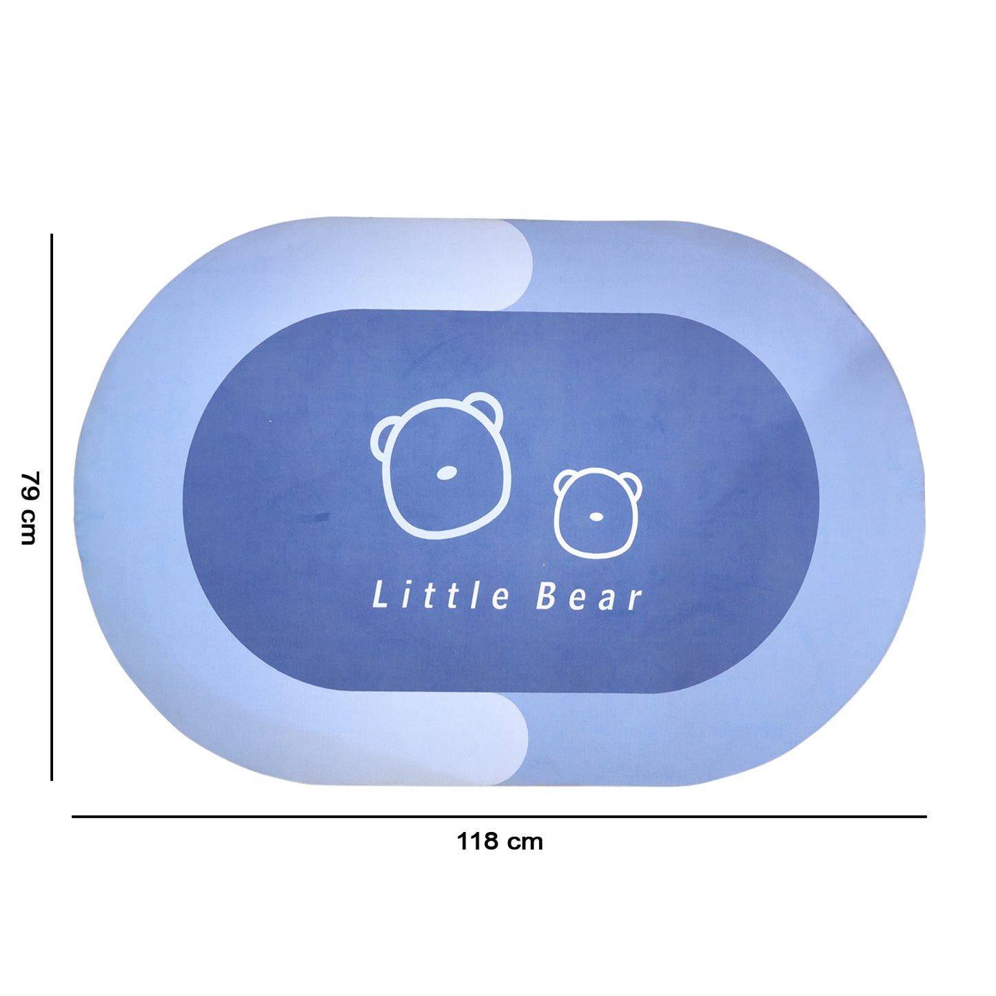 Wukusy Premium Little Bear printed soft non-slip bath mat in 118x79 cm, featuring a cute bear design for safe, comfortable bathroom usage.