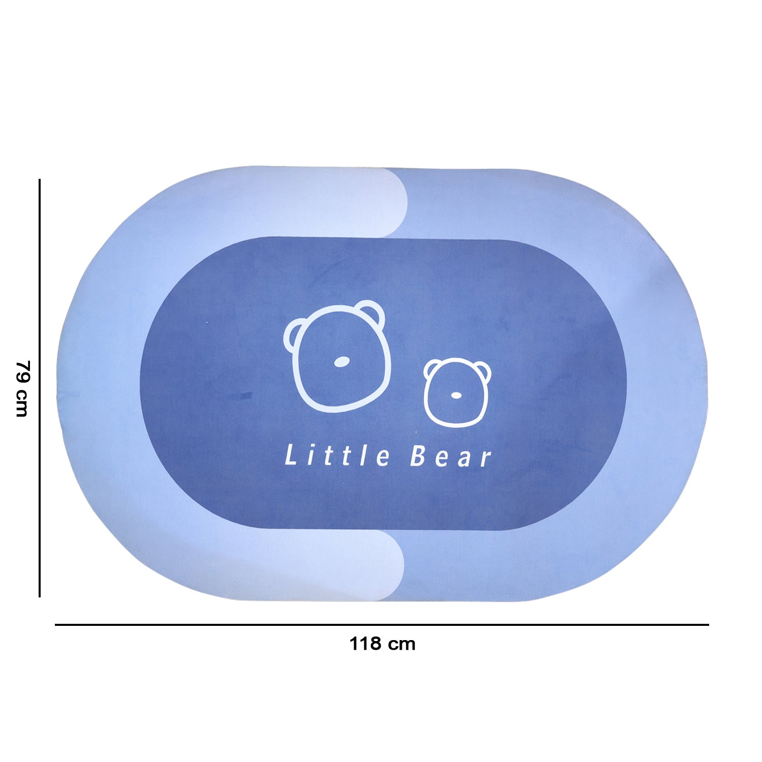 Wukusy Premium Little Bear printed soft non-slip bath mat in 118x79 cm, featuring a cute bear design for safe, comfortable bathroom usage.