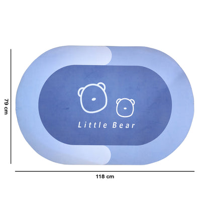 Wukusy Premium Little Bear printed soft non-slip bath mat in 118x79 cm, featuring a cute bear design for safe, comfortable bathroom usage.