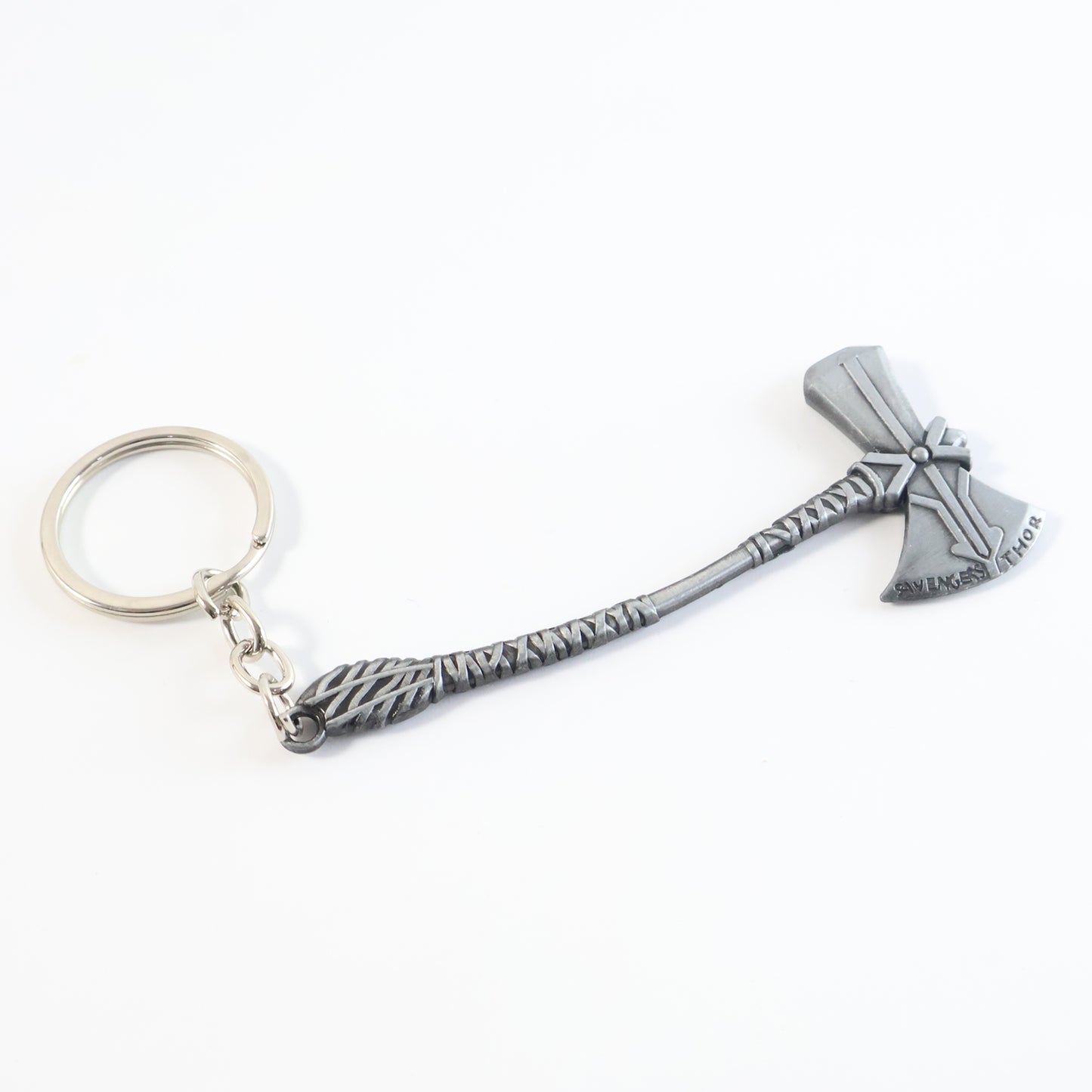 Wukusy Premium Metal Axe Keychain showing a detailed miniature axe design on a keyring.