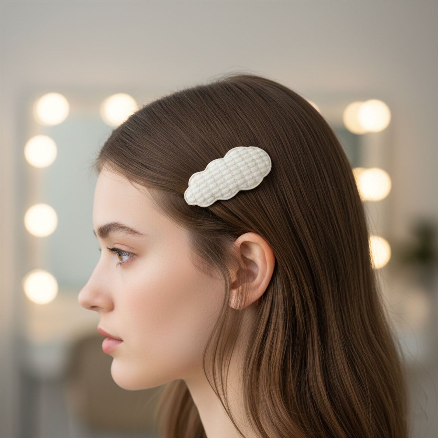 Set of four Wukusy premium padded cloud shape hair clips, decorative hair accessories for all hair types.