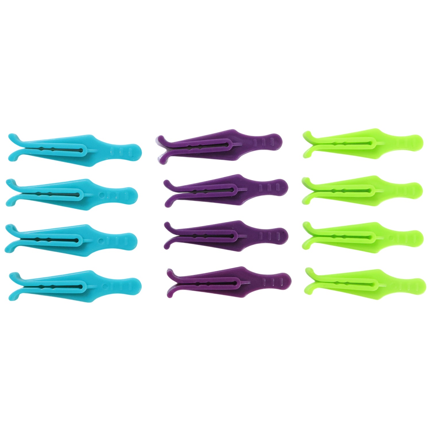 Set of 12 Wukusy plastic cloth drying clips for laundry, strong and durable cloth pins for hanging clothes to dry.